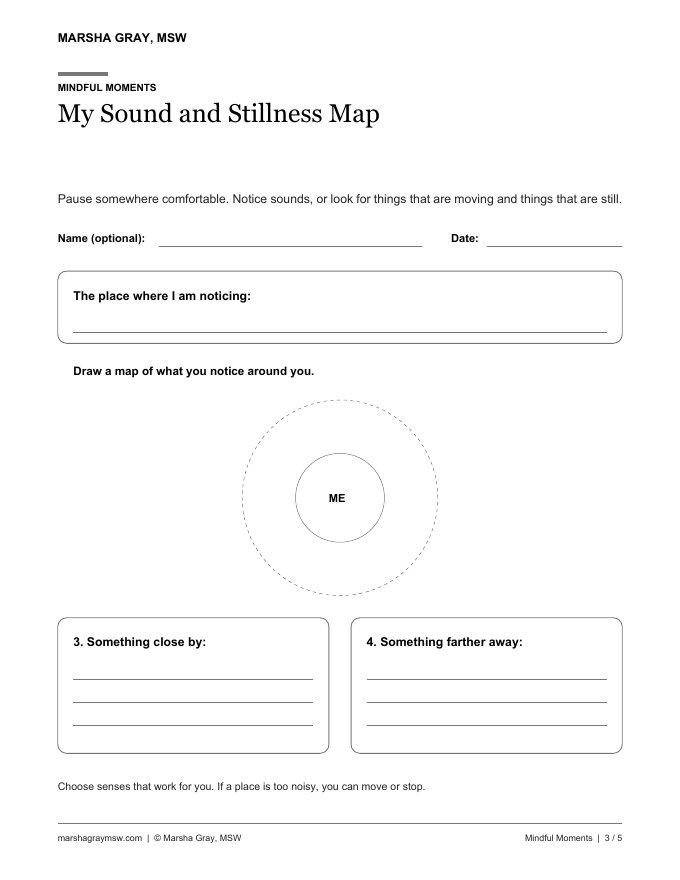 Sample page from the Mindful Moments bundle